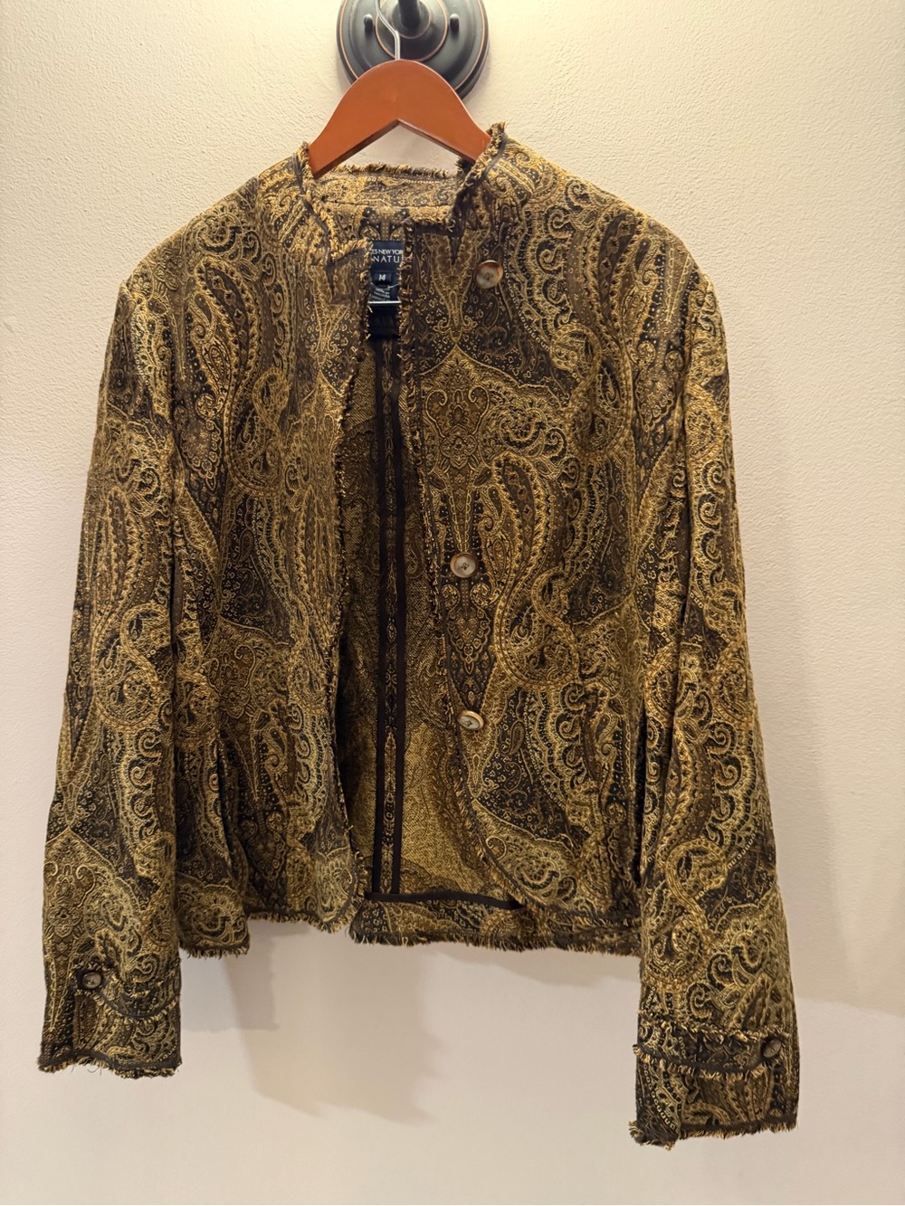 Jones New York Signature Paisley Jacket in Mustard and Black